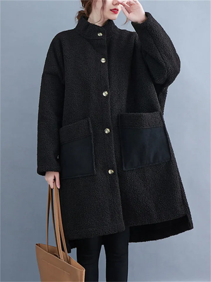 Women's Oversized Warm Fluffy Faux Cashmere Coat