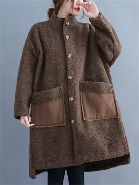 Women's Oversized Warm Fluffy Faux Cashmere Coat